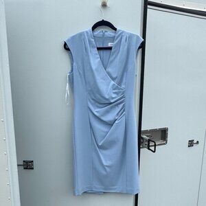 Calvin Klein Light Blue Draped Sheath Dress – Size US 6 / FR 38 / IT 40